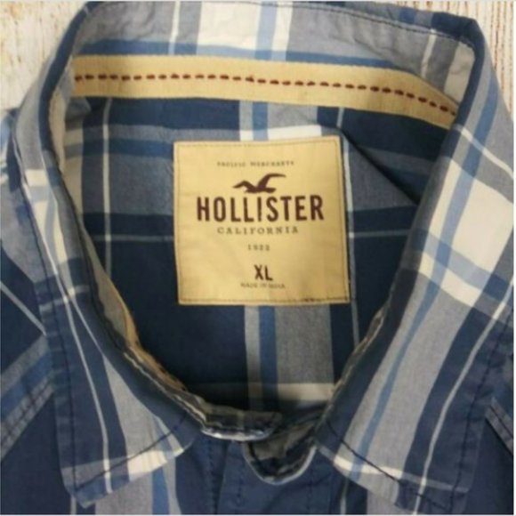 HOLLISTER CO Western Styling Men's Blue Plaid - Picture 5 of 5